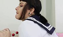 Beautiful teen girl masturbates her hairy asshole after school