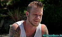 Gay Athlete Receives Facial Outdoors In High Definition.