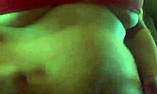 Chubby Teen In Fishnets Plays With Belly!