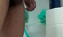 i'm washing my big brown dick close-up