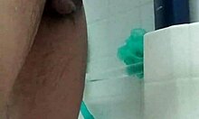 i'm washing my big brown dick close-up