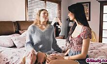 gabbie hosts horny girlfriends eliza ibarra and lulu chu for tribbing fun