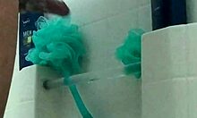 i'm washing my big brown dick close-up