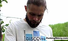 why does this sweet teen 18+ finger herself outdoors?