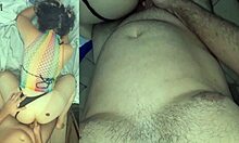 intense POV pounding of a huge booty amateur's shaved pussy and ass, ending in creampie.