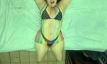 intense POV pounding of a huge booty amateur's shaved pussy and ass, ending in creampie.