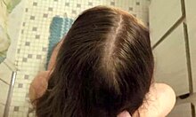 Girlfriend Receives Cumshot in Hair, Brushes Through Silk Fetish