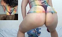 intense POV pounding of a huge booty amateur's shaved pussy and ass, ending in creampie.