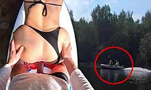 hey, we got noticed during our risky outdoor fuck by the river bank with alisa lovely, doggystyle and blowjob, so exciting! 😏