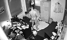 Wild gay threesome explodes at work on webcam with bareback!