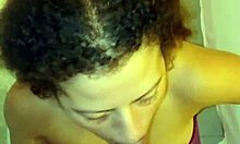 teen amateur demands cum on her face after blowjob in casual setting