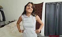 hot brunette stepsister aspen reign takes huge cock in her tight pussy from behind