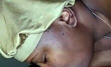 Ebony Bonnet Sucks Cock With Deep Emotion In Public