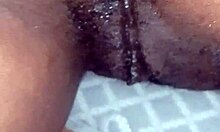 Teasing close-up of hairy tight pussy getting penetrated by amateur