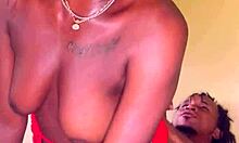 Horny lady in red craves licking, cunnilingus, and hard fucking on shaved pussy