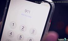 Petite teen rides two strangers in double penetration.