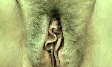 Slow Stroking Hairy Pussy Solo with Big Black Cock Until Cum