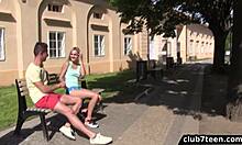 Cute Teen Explores Outdoor Passion