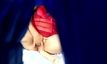 Role Playing Amateur Tries Mother's Underwear, Plays With Wet Pussy Until Cumming