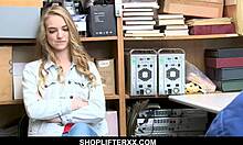 young blonde shoplifter bounces on her twat 😏