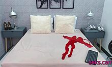 Amateur housewife bends over for dildo play