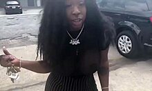 London Ebony Queen Seduces Benji Bands with Big Black Cock in Booth