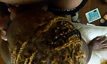 Ebony bbw gives sloppy deepthroat to big black cock