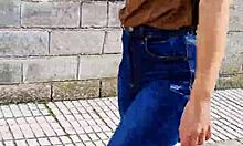 Sexiest Walking Ever On Street Braless!