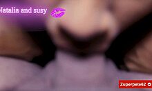 Stepsister Susy sucks cock and gets cum on face