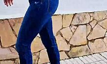 Sexiest Walking Ever On Street Braless!