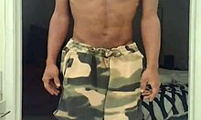 skinny brunette teases father-in-law with barefoot toes in dorm workout 😏