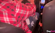 Blonde milf convinces uber driver to fuck her ass and blowjob