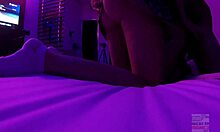 Trio with two stunning latina teens in school uniforms getting cum on faces