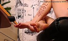 The sexy British bitch caresses her legs in the shower for your fetish pleasure