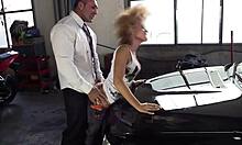 Amateur Latina milf enjoys intense sex on the workshop bench.