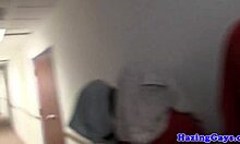 College twinks get hazed while masturbating in dorm