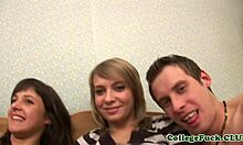 European teens in dorm masturbate, suck cocks, and get assfucked.