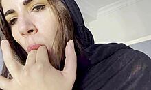 arab princess fingers her wet pussy with toys and sends the orgasm video to her lover, brunette milf moans loudly