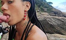 Wow! Outdoor Blowjob Bet Lost to Gringo Friend on Trail With Mouth Cumshot