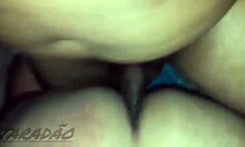 whore takes cock in hairy pussy and drinks cum