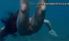 Underwater erotic display by young models