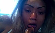 pov blowjob leads to hot swallow in this amateur scene 😏