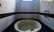 Slut Anal Webcam Voyeur Cumshot with Black College Amateurs in Bathtub Part 1