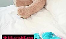 Cute Blonde Stepsis Masturbates Big Stepbro's Hard Cock