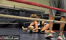 European Lesbian Babes Fiercely Wrestling In Panties