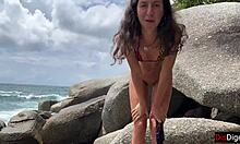 Anal Action on a Public Beach, Right on the Island Shore