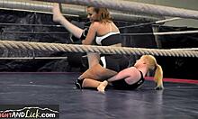 European Lesbian Babes Fiercely Wrestling In Panties