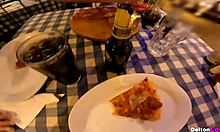 Petite latina babe bent over for intense doggystyle cumshot orgasm after dinner