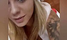 Happy Christmas wishes from a tattooed blonde model