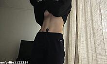 Horny amateur girl sucks cock strips naked rides until cum